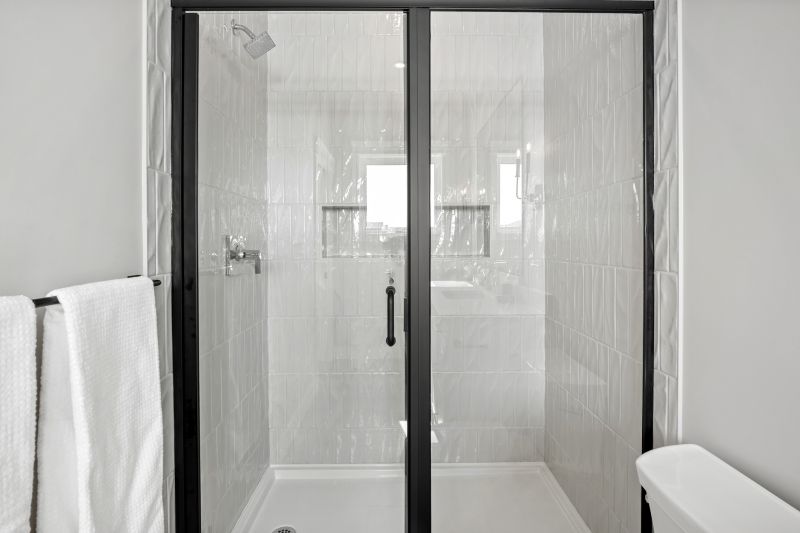 Walk-in Shower with Black Frame